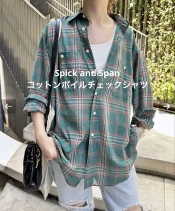 코튼 보일 체크 셔츠 Spick and Span