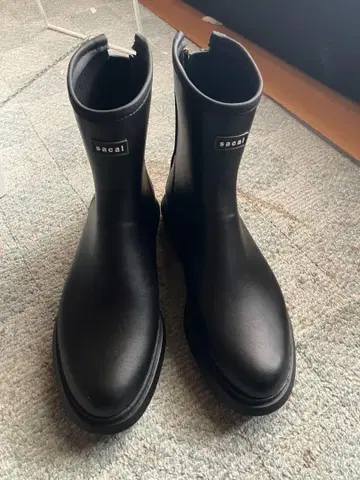 sacai 블랙 레인부츠 XL