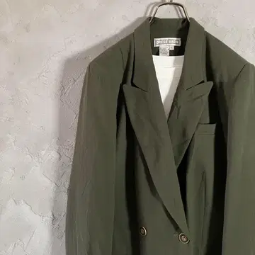 빈티지 인기 컬러 테일러드 자켓 더블 버튼 카키 LO17