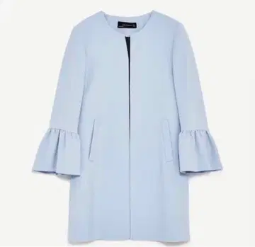 ZARA 자라 프릴 슬리브 스프링 코트 노카라 코트