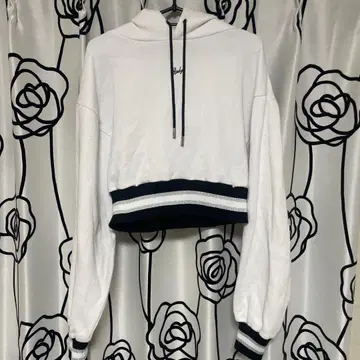 Rady 크롭 후드티 화이트/네이비