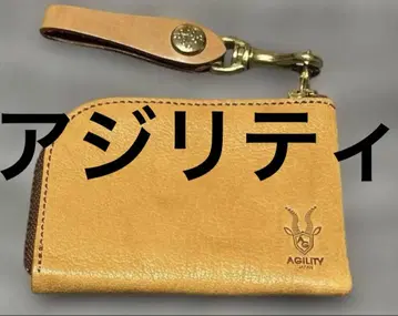 아질리티 지갑 L 라운드 지갑 미니 지갑 남성용 여성용 천연 가죽