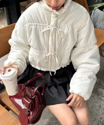 chico 리본 개더 충전솜 블루종
