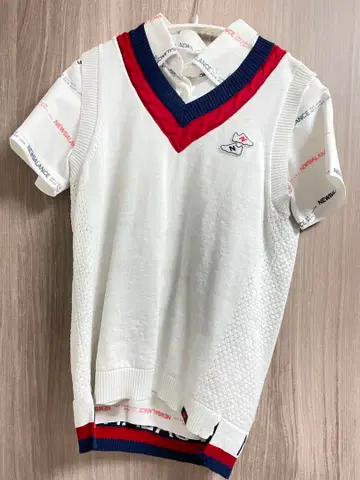 뉴발란스 골프 베스트 셔츠 세트 화이트