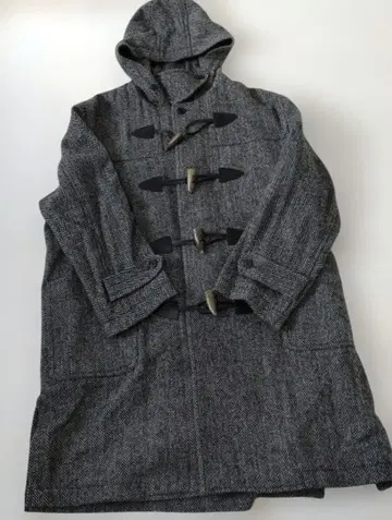 van 그레이 더플 코트 트위드 소재