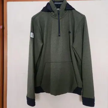 컨디션 최상 LACOSTE 올리브 그린 플리스 후드티