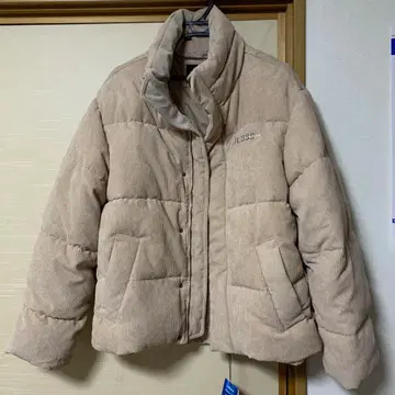 베이지 코듀로이 다운 자켓 남성용 M size
