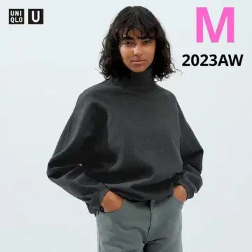 [ UNIQLO U ] 브러쉬드 저지 터틀넥 T 다크 그레이 M