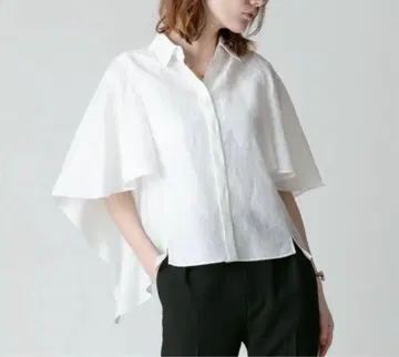 allureville 케이프 슬리브 블라우스 화이트 2 사이즈 M