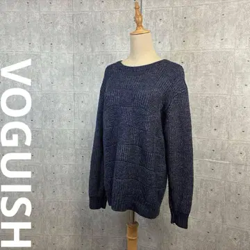 1691 VOGUISH 브리티시 울 니트 스웨터 네이비 L