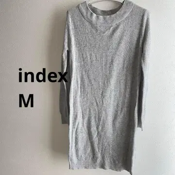 인덱스 그레이 리브 니트 원피스 긴팔 M