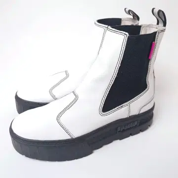 PUMA 메이즈 첼시 24.5cm 부츠 통굽 화이트 가죽