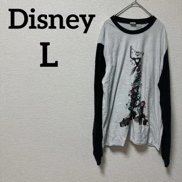 1점 한정 Disney [L] 긴팔T셔츠 화이트/블랙 캐릭터