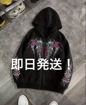 그래픽 프린트 블랙 후드티