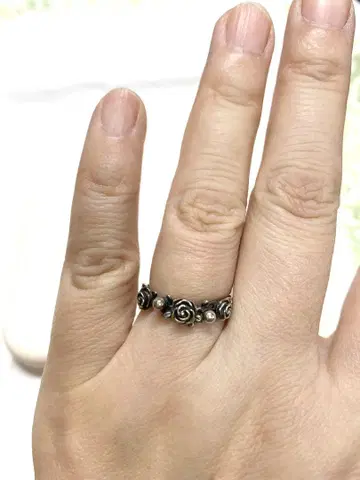 장미 모티브 925 반지 9호