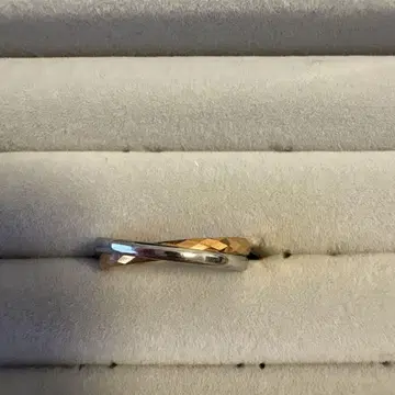 실버 로즈 골드 트위스트 링 7호