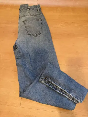 Moussy cross waist 와이드 스트레이트 데님