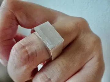 니오 조각 실버 인장 반지 2, 헤어라인 핸드메이드 498