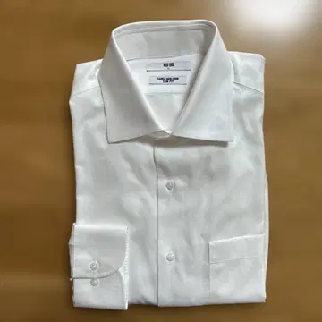 유니클로 슈퍼 논아이론 슬림 셔츠 화이트 L