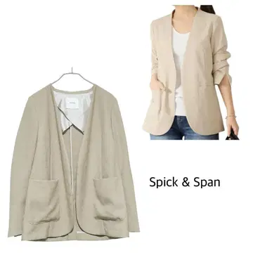 19SS 스픽앤스팬 린넨 라이크 칼라리스 자켓 36