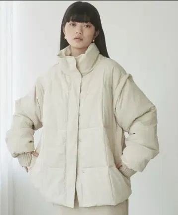 ANGIE 2WAY 파이버 다운 자켓 아이보리