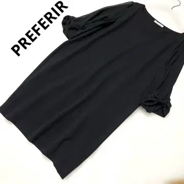 프레페리르 원피스 소매 비침 무지 리본 M 블랙 포멀 드레스