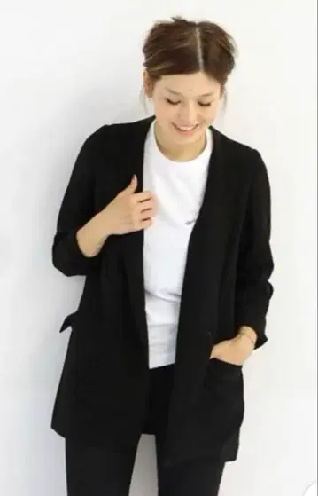 Deuxieme Class 조젯 자켓 블랙