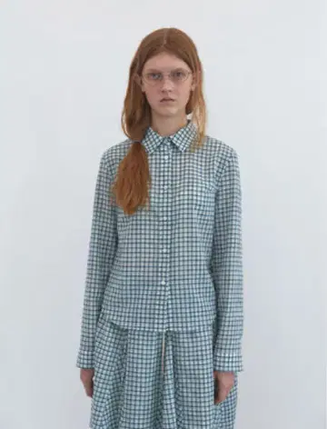[ ENZO BLUES ] Witty check shirt