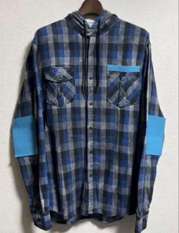 MUZE REBORN NELL CHECK SHIRT 엘보 패치 셔츠
