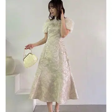 dazzlin 시어 베일 자카드 원피스