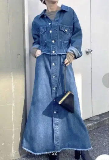 AMERI 4WAY DENIM DRESS COAT 데님 원피스 자켓
