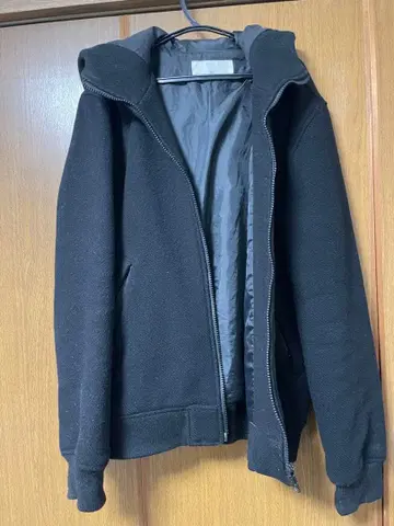 HARE 후드 부착 멜톤 자켓 S 블랙 무지