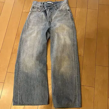 MOUSSY 기장 수선 크로스 웨이스트 와이드 스트레이트 할인합니다^_^