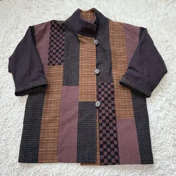 오카모토 상점 구루메 카스리 코트 자켓 GIEMON