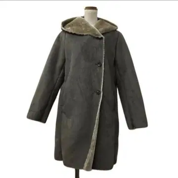 GLOBALWORK 후드 부착 무스탕 코트