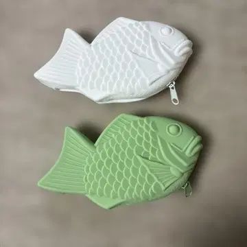 붕어빵 모양 실리콘 파우치 2색 세트