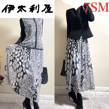 새상품급! 이타리야 이탈리아 표범 무늬 반짝이는 튤 롱 스커트 7 SM