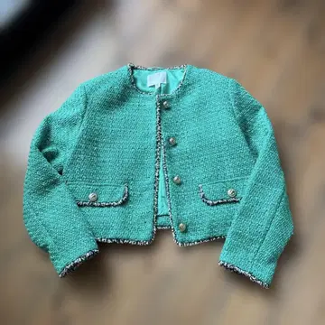 H&M 트위드 노카라 자켓