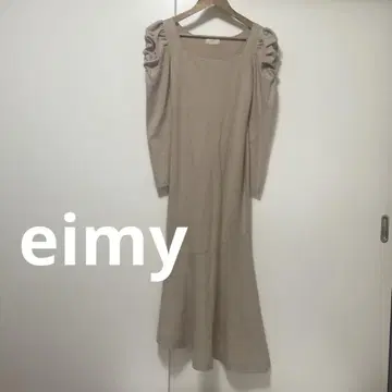 eimy 핑크 베이지 니트 롱 원피스 긴팔