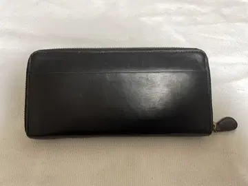 GANZO 간조 THIN BRIDLE 라운드 지퍼 장지갑 블랙