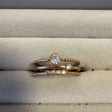 로즈 골드 3피스 세트 반지 11호