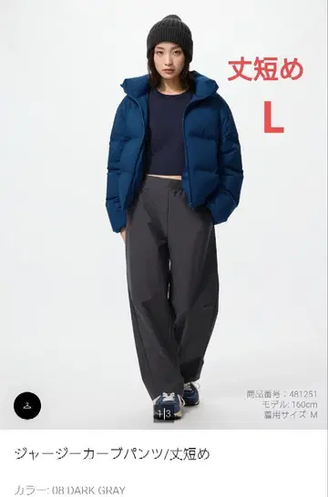 유니클로 저지 커브 팬츠 (기장 짧음) L 다크 그레이 네고 불가