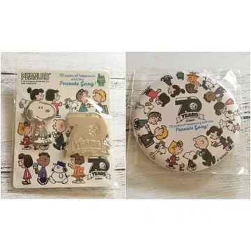 PEANUTS 70주년 캔뱃지 핀 배지 세트