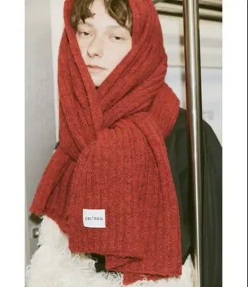 un/neu 리브 니트 빅 스톨 대형 스톨 머플러