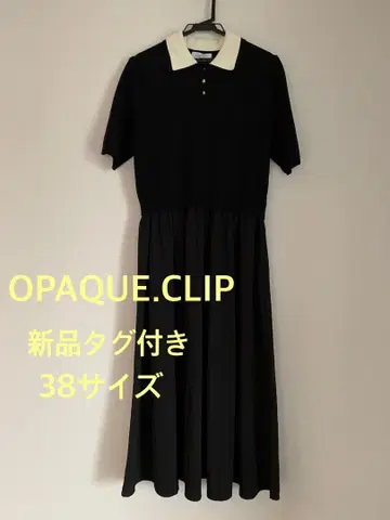 택 포함 새상품 오파크 클립 카라 부착 니트 도킹 원피스 38