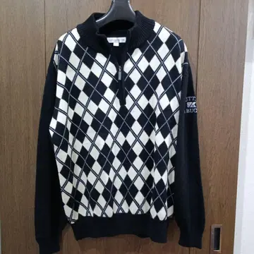 커터 앤 버크 아가일 하프 지퍼 스웨터 L