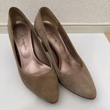 긴자 카네마츠 베이지 스웨이드 펌프스 23cm 와이즈 D