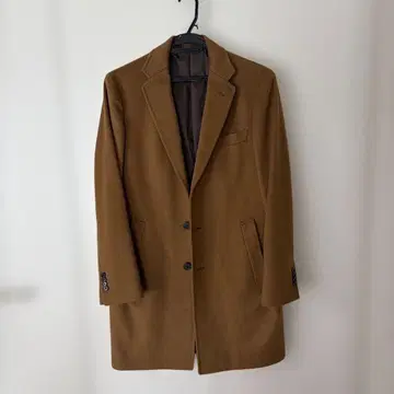 브라운 체스터 코트 2 버튼