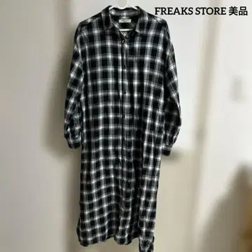 FREAK'S STORE 체크 무늬 롱 셔츠 원피스 새상품급