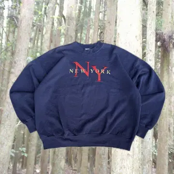 90s Hanes NY 로고 박스 실루엣 짧은 기장